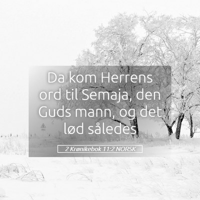 Picture 05 - 2 Krønikebok 11:2 NORSK - Da kom Herrens ord til Semaja, den Guds mann, og - Bible Verse Picture