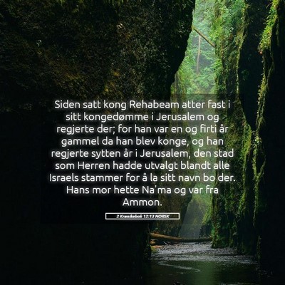 Picture 05 - 2 Krønikebok 12:13 NORSK - Siden satt kong Rehabeam atter fast i sitt - Bible Verse Picture