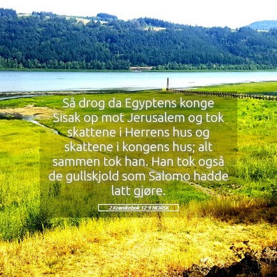 Picture 05 - 2 Krønikebok 12:9 NORSK - Så drog da Egyptens konge Sisak op mot Jerusalem - Bible Verse Picture