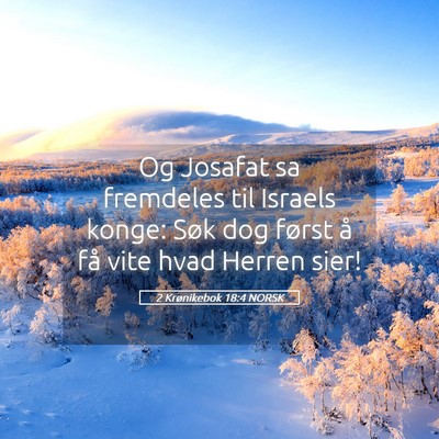 Picture 05 - 2 Krønikebok 18:4 NORSK - Og Josafat sa fremdeles til Israels konge: Søk - Bible Verse Picture
