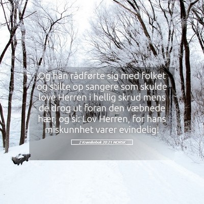 Picture 05 - 2 Krønikebok 20:21 NORSK - Og han rådførte sig med folket og stilte op - Bible Verse Picture