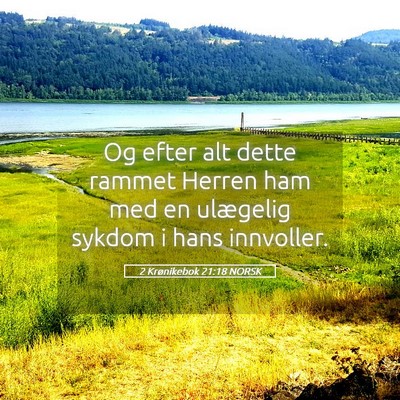 Picture 05 - 2 Krønikebok 21:18 NORSK - Og efter alt dette rammet Herren ham med en - Bible Verse Picture
