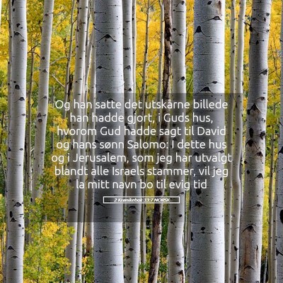 Picture 05 - 2 Krønikebok 33:7 NORSK - Og han satte det utskårne billede han hadde - Bible Verse Picture