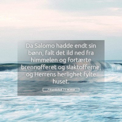 Picture 05 - 2 Krønikebok 7:1 NORSK - Da Salomo hadde endt sin bønn, falt det ild ned - Bible Verse Picture