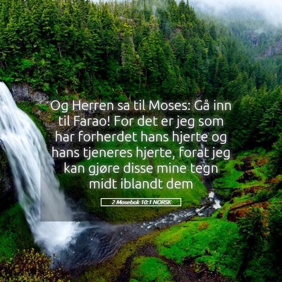 Picture 05 - 2 Mosebok 10:1 NORSK - Og Herren sa til Moses: Gå inn til Farao! For - Bible Verse Picture