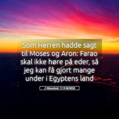 Picture 05 - 2 Mosebok 11:9 NORSK - Som Herren hadde sagt til Moses og Aron: Farao - Bible Verse Picture