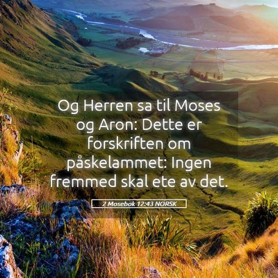 Picture 05 - 2 Mosebok 12:43 NORSK - Og Herren sa til Moses og Aron: Dette er - Bible Verse Picture