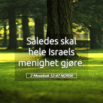 Picture 05 - 2 Mosebok 12:47 NORSK - Således skal hele Israels menighet - Bible Verse Picture