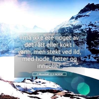 Picture 05 - 2 Mosebok 12:9 NORSK - I må ikke ete noget av det rått eller kokt i - Bible Verse Picture