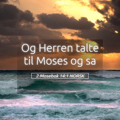 Picture 05 - 2 Mosebok 14:1 NORSK - Og Herren talte til Moses og - Bible Verse Picture