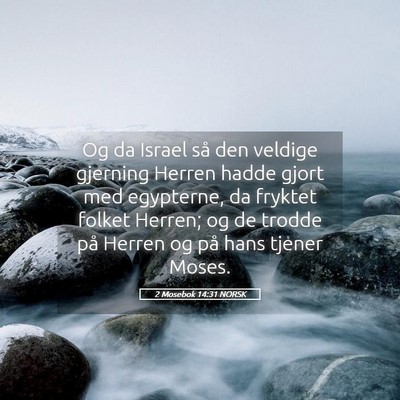 Picture 05 - 2 Mosebok 14:31 NORSK - Og da Israel så den veldige gjerning Herren - Bible Verse Picture