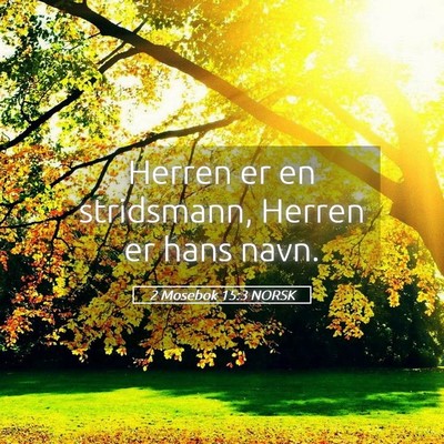 Picture 05 - 2 Mosebok 15:3 NORSK - Herren er en stridsmann, Herren er hans - Bible Verse Picture