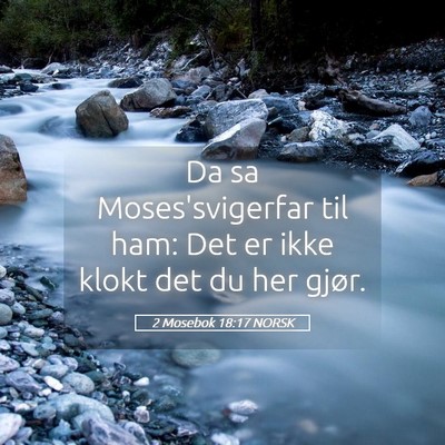 Picture 05 - 2 Mosebok 18:17 NORSK - Da sa Moses'svigerfar til ham: Det er ikke klokt - Bible Verse Picture
