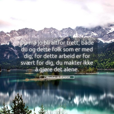 Picture 05 - 2 Mosebok 18:18 NORSK - Du må jo bli altfor trett, både du og dette - Bible Verse Picture
