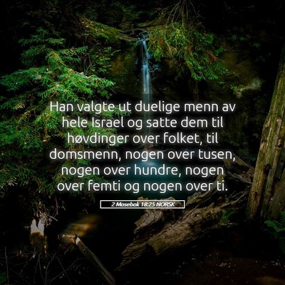 Picture 05 - 2 Mosebok 18:25 NORSK - Han valgte ut duelige menn av hele Israel og - Bible Verse Picture