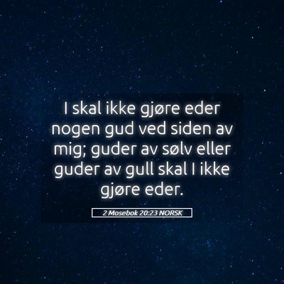 Picture 05 - 2 Mosebok 20:23 NORSK - I skal ikke gjøre eder nogen gud ved siden av - Bible Verse Picture