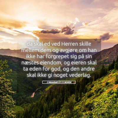 Picture 05 - 2 Mosebok 22:11 NORSK - da skal ed ved Herren skille mellem dem og - Bible Verse Picture