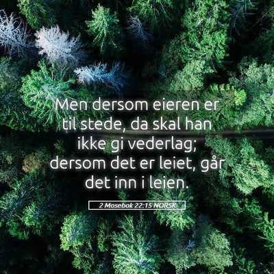 Picture 05 - 2 Mosebok 22:15 NORSK - Men dersom eieren er til stede, da skal han ikke - Bible Verse Picture