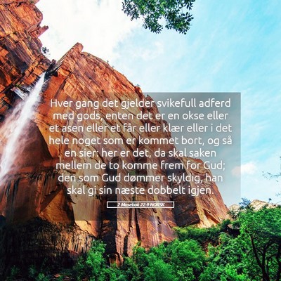 Picture 05 - 2 Mosebok 22:9 NORSK - Hver gang det gjelder svikefull adferd med gods, - Bible Verse Picture