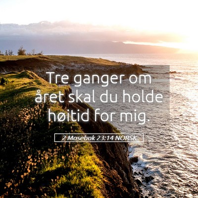 Picture 05 - 2 Mosebok 23:14 NORSK - Tre ganger om året skal du holde høitid for - Bible Verse Picture