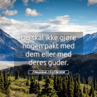 Picture 05 - 2 Mosebok 23:32 NORSK - Du skal ikke gjøre nogen pakt med dem eller med - Bible Verse Picture