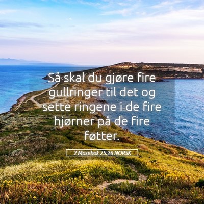Picture 05 - 2 Mosebok 25:26 NORSK - Så skal du gjøre fire gullringer til det og - Bible Verse Picture