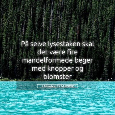 Picture 05 - 2 Mosebok 25:34 NORSK - På selve lysestaken skal det være fire - Bible Verse Picture
