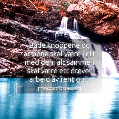 Picture 05 - 2 Mosebok 25:36 NORSK - Både knoppene og armene skal være i ett med - Bible Verse Picture
