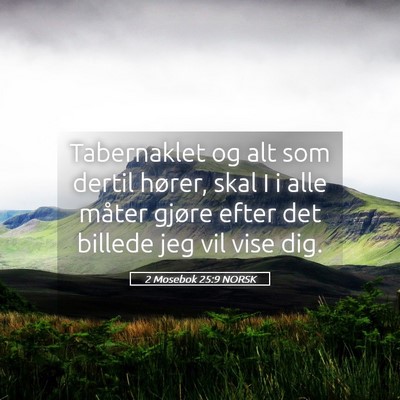 Picture 05 - 2 Mosebok 25:9 NORSK - Tabernaklet og alt som dertil hører, skal I i - Bible Verse Picture