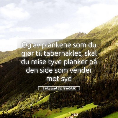 Picture 05 - 2 Mosebok 26:18 NORSK - Og av plankene som du gjør til tabernaklet, skal - Bible Verse Picture