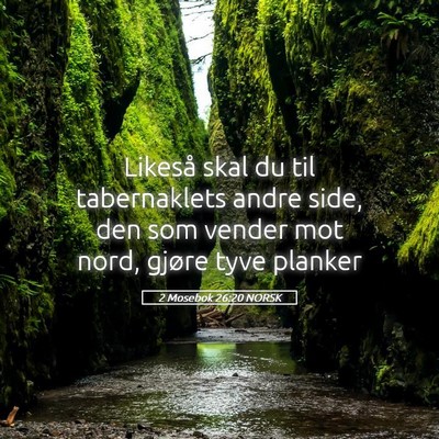 Picture 05 - 2 Mosebok 26:20 NORSK - Likeså skal du til tabernaklets andre side, den - Bible Verse Picture