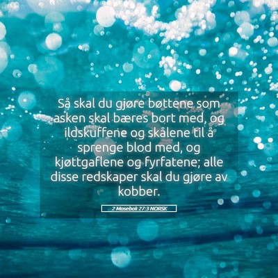 Picture 05 - 2 Mosebok 27:3 NORSK - Så skal du gjøre bøttene som asken skal bæres - Bible Verse Picture