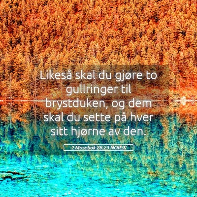 Picture 05 - 2 Mosebok 28:23 NORSK - Likeså skal du gjøre to gullringer til - Bible Verse Picture