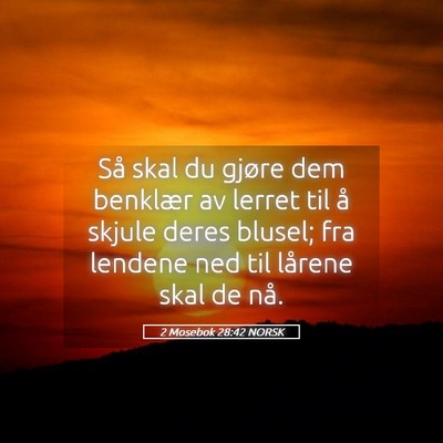Picture 05 - 2 Mosebok 28:42 NORSK - Så skal du gjøre dem benklær av lerret til å - Bible Verse Picture