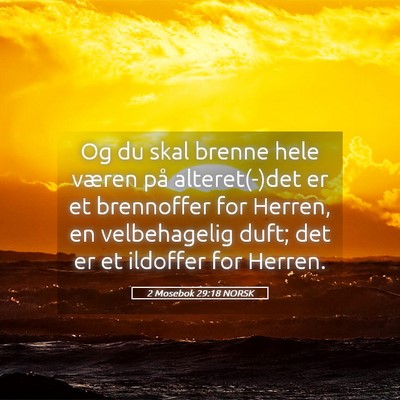 Picture 05 - 2 Mosebok 29:18 NORSK - Og du skal brenne hele væren på alteret(-)det - Bible Verse Picture