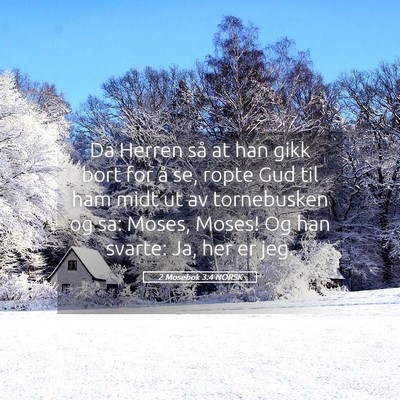 Picture 05 - 2 Mosebok 3:4 NORSK - Da Herren så at han gikk bort for å se, ropte - Bible Verse Picture