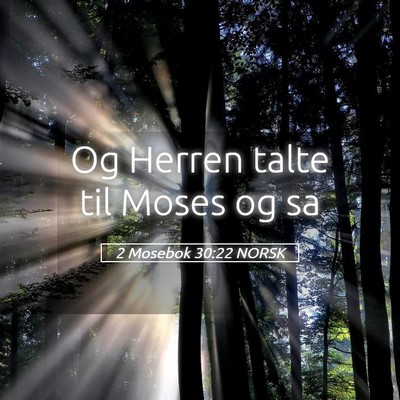 Picture 05 - 2 Mosebok 30:22 NORSK - Og Herren talte til Moses og - Bible Verse Picture