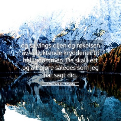 Picture 05 - 2 Mosebok 31:11 NORSK - og salvings-oljen og røkelsen av velluktende - Bible Verse Picture