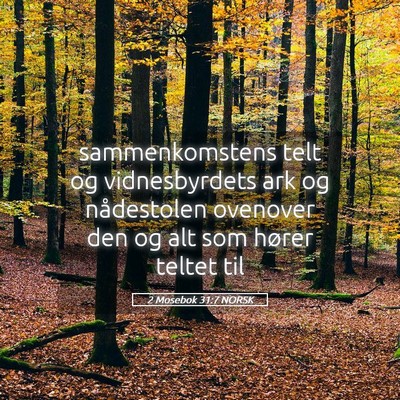Picture 05 - 2 Mosebok 31:7 NORSK - sammenkomstens telt og vidnesbyrdets ark og - Bible Verse Picture