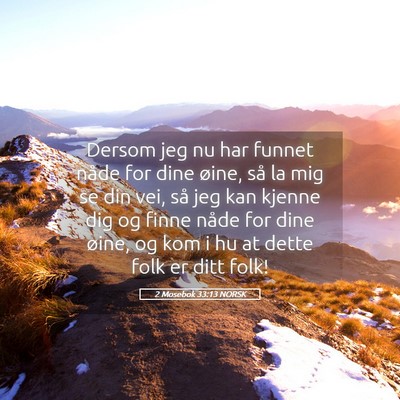 Picture 05 - 2 Mosebok 33:13 NORSK - Dersom jeg nu har funnet nåde for dine øine, - Bible Verse Picture