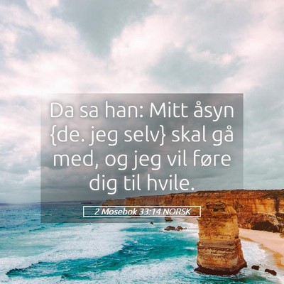 Picture 05 - 2 Mosebok 33:14 NORSK - Da sa han: Mitt åsyn {de. jeg selv} skal gå - Bible Verse Picture