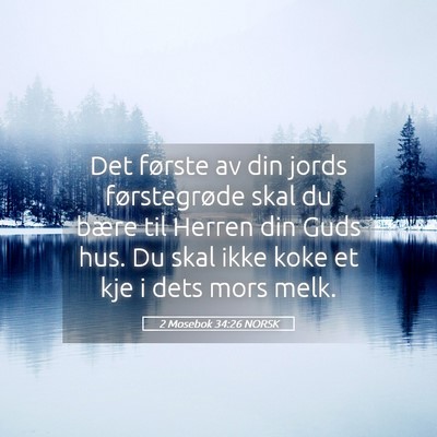 Picture 05 - 2 Mosebok 34:26 NORSK - Det første av din jords førstegrøde skal du - Bible Verse Picture