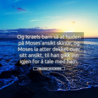 Picture 05 - 2 Mosebok 34:35 NORSK - Og Israels barn så at huden på Moses'ansikt - Bible Verse Picture