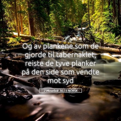 Picture 05 - 2 Mosebok 36:23 NORSK - Og av plankene som de gjorde til tabernaklet, - Bible Verse Picture