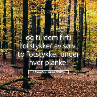 Picture 05 - 2 Mosebok 36:26 NORSK - og til dem firti fotstykker av sølv, to - Bible Verse Picture