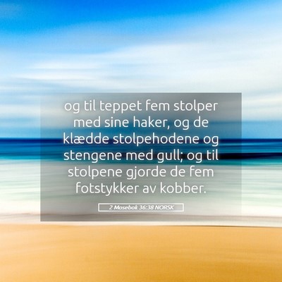 Picture 05 - 2 Mosebok 36:38 NORSK - og til teppet fem stolper med sine haker, og de - Bible Verse Picture