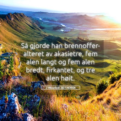 Picture 05 - 2 Mosebok 38:1 NORSK - Så gjorde han brennoffer-alteret av akasietre, - Bible Verse Picture