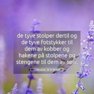 Picture 05 - 2 Mosebok 38:10 NORSK - de tyve stolper dertil og de tyve fotstykker til - Bible Verse Picture
