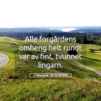 Picture 05 - 2 Mosebok 38:16 NORSK - Alle forgårdens omheng helt rundt var av fint, - Bible Verse Picture