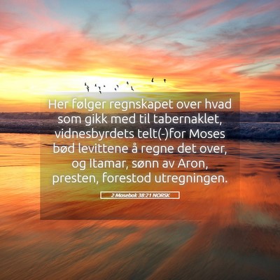 Picture 05 - 2 Mosebok 38:21 NORSK - Her følger regnskapet over hvad som gikk med til - Bible Verse Picture